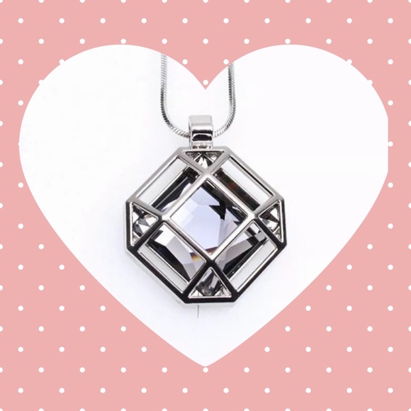 no brand Jewelry - Silver Geometric glass cage necklace